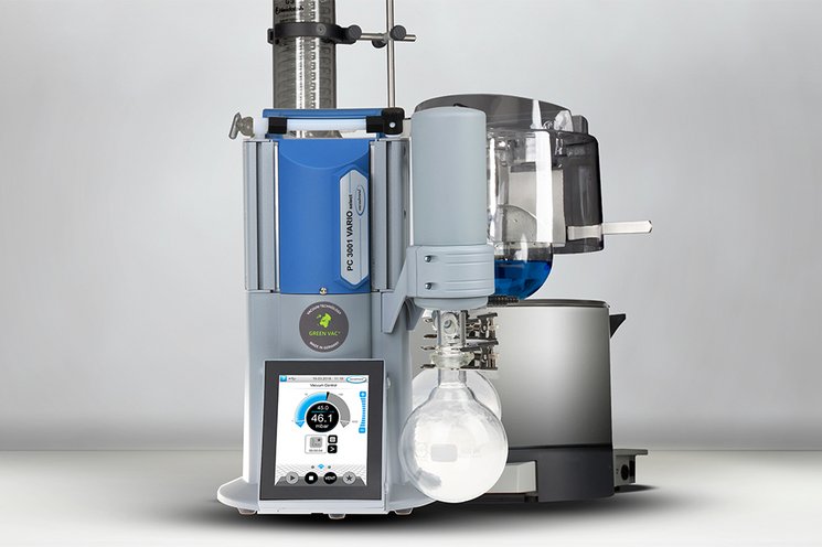 Vakuumpumpstand PC 3001 VARIO select am Rotationsverdampfer
