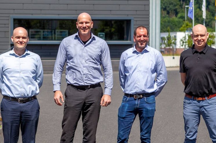 Scitek zu Besuch bei VACUUBRAND (v.l.n.r.: Daniel Kind, Tobias Schappeler, Carsten Ruth, Christian Ehret)